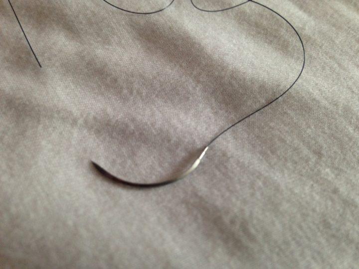 suture thread, needle