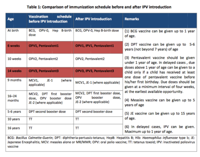 IPV, Immunization