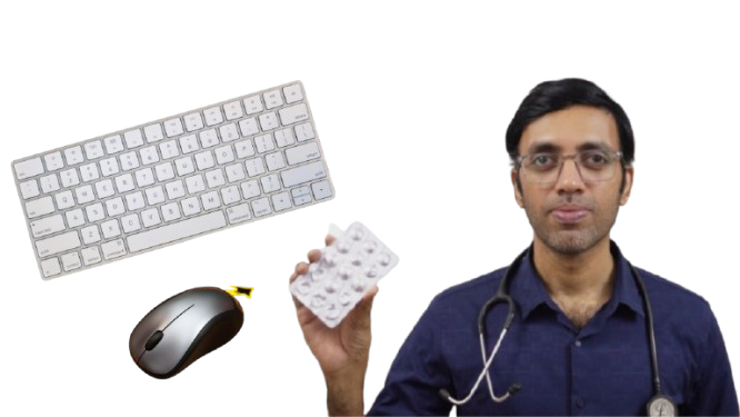 photo of dr prasoon with keyboard and mouse